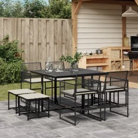 9-piece garden dining set with black synthetic rattan cushions by , Garden sets - Ref: Foro24-3295018, Price: 370,14 €, Disco...