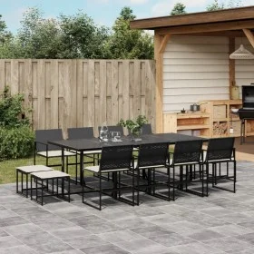 Garden dining set with 13-piece black synthetic rattan cushions by , Garden sets - Ref: Foro24-3295070, Price: 625,95 €, Disc...