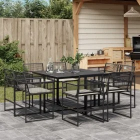 9-piece garden dining set with black synthetic rattan cushions by , Garden sets - Ref: Foro24-3295013, Price: 463,73 €, Disco...