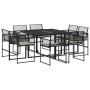 Set de comedor de jardín 9 pzas y cojines ratán sintético negro de , Conjuntos de jardín - Ref: Foro24-3295013, Precio: 469,9...
