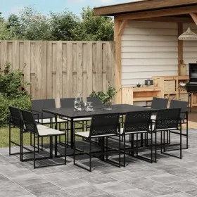 11-piece garden dining set with black synthetic rattan cushions by , Garden sets - Ref: Foro24-3295064, Price: 564,94 €, Disc...