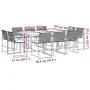 11-piece garden dining set with black synthetic rattan cushions by , Garden sets - Ref: Foro24-3295064, Price: 564,94 €, Disc...