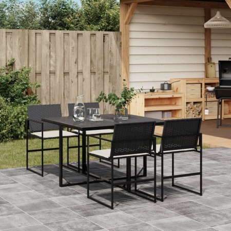 Gartenmöbel-Set, 5-teilig, mit schwarzen Polstern aus synthetischem Rattan von , Gartensets - Ref: Foro24-3295058, Preis: 272...