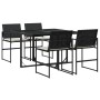 Gartenmöbel-Set, 5-teilig, mit schwarzen Polstern aus synthetischem Rattan von , Gartensets - Ref: Foro24-3295058, Preis: 272...
