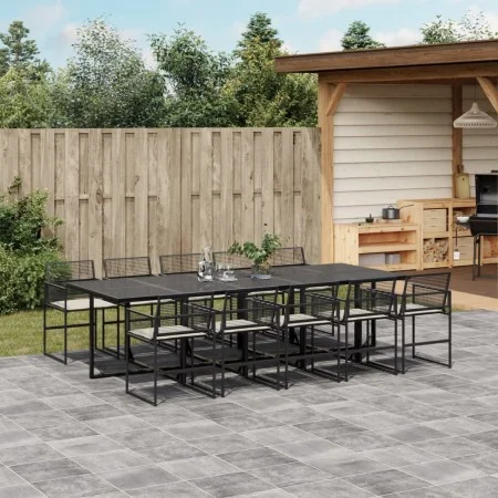 11-piece garden dining set with black synthetic rattan cushions by , Garden sets - Ref: Foro24-3295011, Price: 748,45 €, Disc...