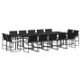 Garten-Essgruppe mit 15-teiligen Kissen aus schwarzem Kunst-Rattan. von , Gartensets - Ref: Foro24-3295066, Preis: 871,81 €, ...