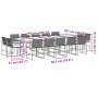 Set comedor de jardín con cojines 15 pzas ratán sintético negro de , Conjuntos de jardín - Ref: Foro24-3295066, Precio: 871,36 €