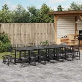Garten-Essgruppe 17-teilig aus schwarzem synthetischem Rattan von , Gartensets - Ref: Foro24-3295047, Preis: 931,37 €, Rabatt: %