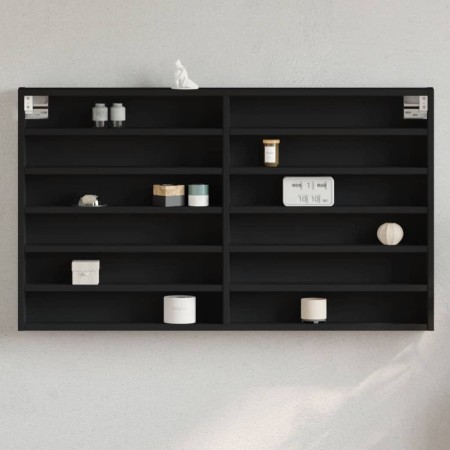 Black engineered wood display case 100x8.5x58 cm by , Shelves and shelves - Ref: Foro24-847941, Price: 49,77 €, Discount: %