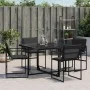 Garden chairs with cushions, 4 units, black steel and textilene. by , Garden chairs - Ref: Foro24-4008584, Price: 178,37 €, D...