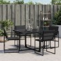 Gartenstühle mit Kissen, 4 Stück, aus schwarzem Stahl und Textilene. von , Gartenstühle - Ref: Foro24-4008584, Preis: 181,68 ...