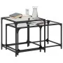 Stapelbare Couchtische mit Glasplatte, 2 Stück, aus Stahl. von , Couchtisch - Ref: Foro24-845984, Preis: 56,35 €, Rabatt: %