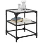 Center table with transparent glass surface and steel structure 40x40x45 cm by , Coffee table - Ref: Foro24-846002, Price: 32...