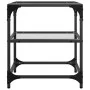 Center table with transparent glass surface and steel structure 40x40x45 cm by , Coffee table - Ref: Foro24-846002, Price: 32...