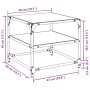 Glass surface coffee table 2 units black steel 50x50x45 cm by , Coffee table - Ref: Foro24-846009, Price: 72,21 €, Discount: %