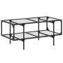 Glass and steel coffee table, 98.5x50x45 cm by , Coffee table - Ref: Foro24-846042, Price: 69,21 €, Discount: %