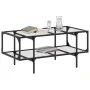 Glas-Stahl-Couchtisch 98,5x50x45 cm von , Couchtisch - Ref: Foro24-846042, Preis: 68,24 €, Rabatt: %