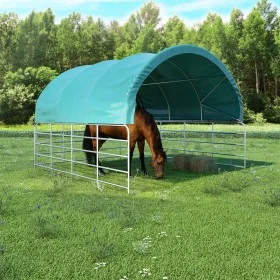 Grünes PVC-Viehzelt 3,7x3,7 m von vidaXL, Zelte und Pavillons - Ref: Foro24-3056433, Preis: 493,21 €, Rabatt: %