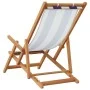 Faltbarer Strandstuhl aus massivem Eukalyptusholz und blau-weißem Stoff. von , Gartenstühle - Ref: Foro24-366563, Preis: 79,7...