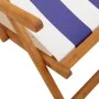 Faltbarer Strandstuhl aus massivem Eukalyptusholz und blau-weißem Stoff. von , Gartenstühle - Ref: Foro24-366563, Preis: 79,7...