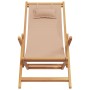 Folding beach chair made of solid eucalyptus wood and taupe fabric. by , Garden chairs - Ref: Foro24-366561, Price: 94,25 €, ...