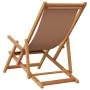 Faltbarer Strandstuhl aus massivem Eukalyptusholz und taupefarbenem Stoff. von , Gartenstühle - Ref: Foro24-366561, Preis: 91...