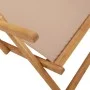 Faltbarer Strandstuhl aus massivem Eukalyptusholz und taupefarbenem Stoff. von , Gartenstühle - Ref: Foro24-366561, Preis: 91...