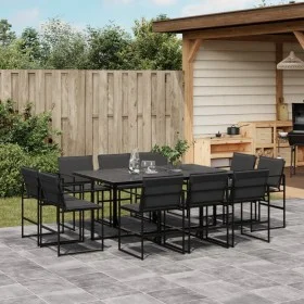 Gartenspeiseset 11-teilig mit schwarzen Textilen-Kissen von , Gartensets - Ref: Foro24-3295079, Preis: 561,78 €, Rabatt: %