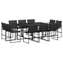 11-piece garden dining set with black textilene cushions by , Garden sets - Ref: Foro24-3295079, Price: 560,90 €, Discount: %