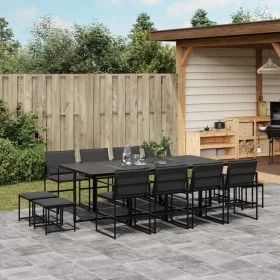 13-piece garden dining set with black textilene cushions by , Garden sets - Ref: Foro24-3295085, Price: 600,23 €, Discount: %