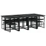 Juego de comedor de jardín 13 pzas con cojines textileno negro de , Conjuntos de jardín - Ref: Foro24-3295085, Precio: 600,56...