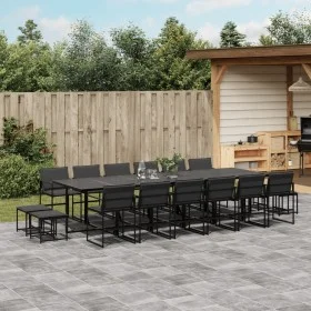 Garden dining set, 17 pieces, with black textilene cushions. by , Garden sets - Ref: Foro24-3295087, Price: 885,18 €, Discoun...