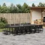 Juego de comedor de jardín 17 pzas con cojines textileno negro de , Conjuntos de jardín - Ref: Foro24-3295087, Precio: 885,66...