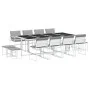 13-piece garden dining set with white textilene cushions by , Garden sets - Ref: Foro24-3295100, Price: 594,23 €, Discount: %