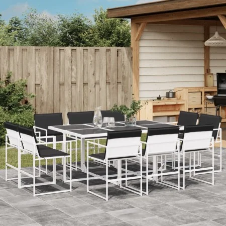 Gartenspeiseset 11-teilig mit weißen Textilene-Kissen. von , Gartensets - Ref: Foro24-3295109, Preis: 537,11 €, Rabatt: %
