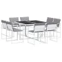 Gartensitzgruppe 9-teilig mit weißen Textilene-Kissen. von , Gartensets - Ref: Foro24-3295093, Preis: 413,78 €, Rabatt: %
