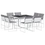 Gartensitzgruppe 9-teilig mit weißen Textilene-Kissen. von , Gartensets - Ref: Foro24-3295093, Preis: 418,91 €, Rabatt: %