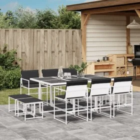 Gartenspeiseset 11-teilig mit weißen Textilene-Kissen. von , Gartensets - Ref: Foro24-3295114, Preis: 462,69 €, Rabatt: %
