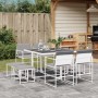 9-piece garden dining set with white textilene cushions by , Garden sets - Ref: Foro24-3295098, Price: 343,48 €, Discount: %
