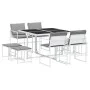 9-piece garden dining set with white textilene cushions by , Garden sets - Ref: Foro24-3295098, Price: 338,12 €, Discount: %
