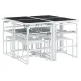 9-piece garden dining set with white textilene cushions by , Garden sets - Ref: Foro24-3295098, Price: 338,12 €, Discount: %