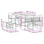 9-piece garden dining set with white textilene cushions by , Garden sets - Ref: Foro24-3295098, Price: 343,48 €, Discount: %