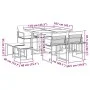 9-piece garden dining set with white textilene cushions by , Garden sets - Ref: Foro24-3295098, Price: 338,12 €, Discount: %
