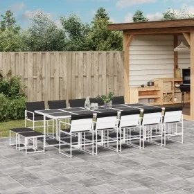 Gartensitzgruppe 15-teilig mit weißen Textilene-Kissen. von , Gartensets - Ref: Foro24-3295116, Preis: 750,65 €, Rabatt: %