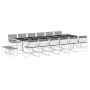 Garden dining set, 17 pieces, with white textilene cushions. by , Garden sets - Ref: Foro24-3295102, Price: 889,46 €, Discoun...