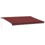 Manual retractable awning with LED lights burgundy 500x300 cm by , Awnings - Ref: Foro24-3310195, Price: 418,50 €, Discount: %
