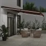 Manual retractable awning with LED lights burgundy 500x300 cm by , Awnings - Ref: Foro24-3310195, Price: 418,50 €, Discount: %