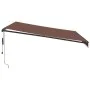 Automatic retractable awning with LED lights brown 400x300 cm by , Awnings - Ref: Foro24-3310211, Price: 590,88 €, Discount: %