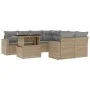 9-piece garden sofa set with beige synthetic rattan cushions by , Garden sets - Ref: Foro24-3267169, Price: 594,04 €, Discoun...