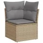Gartensofa-Set, 9-teilig, mit Kissen, aus synthetischem Rattan in Beige. von , Gartensets - Ref: Foro24-3267169, Preis: 594,0...